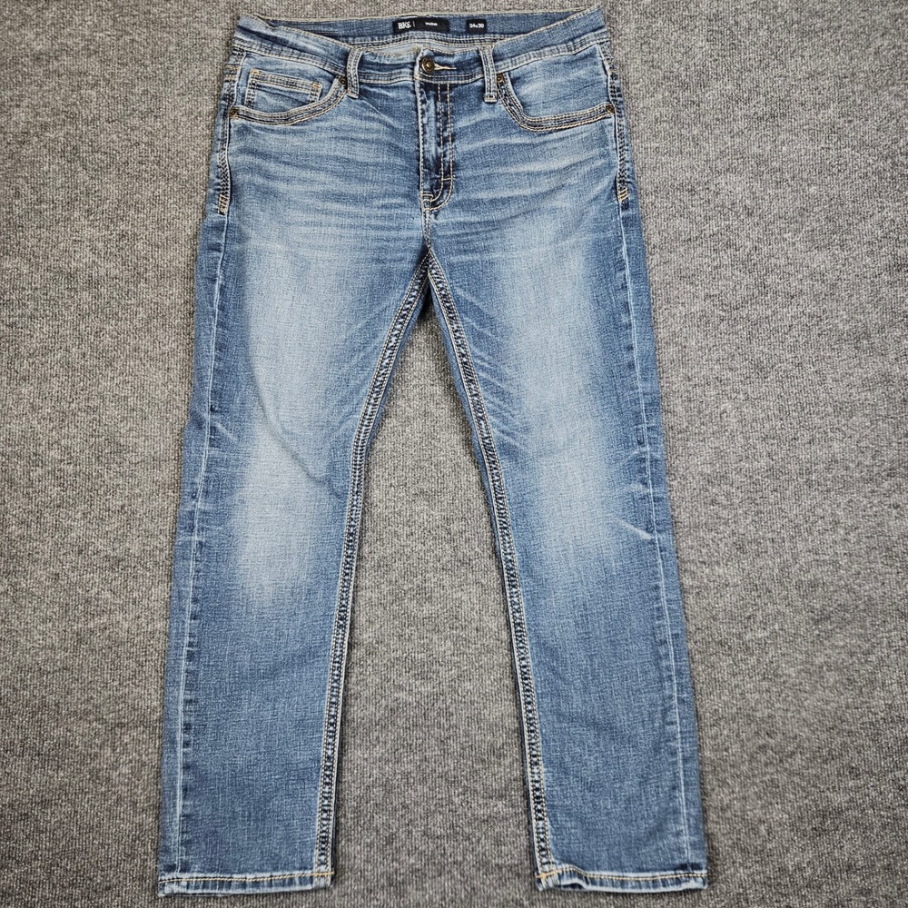 Buckle BKE Mason Slim Straight Leg Jeans Men's 34x30 (Fits 36x29) Med Wash Blue